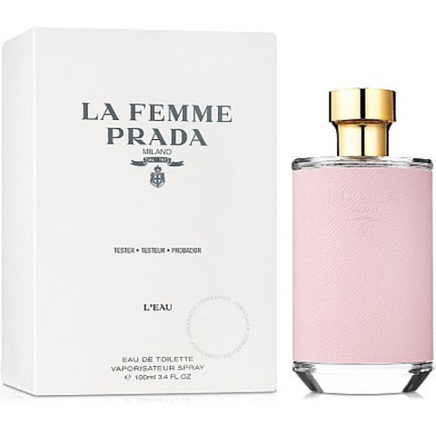 LA FEMME PRADA L'EAU 3.4 OZ. EAU DE TOILETTE SPRAY TESTER PACKAGE