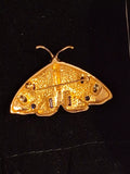 Vintage Gold-tone over Sterling Silver Inlaid Gemstones Butterfly Brooch Pin