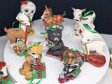 Danbury Mint 12 Baby Farm Animal Christmas Ornaments